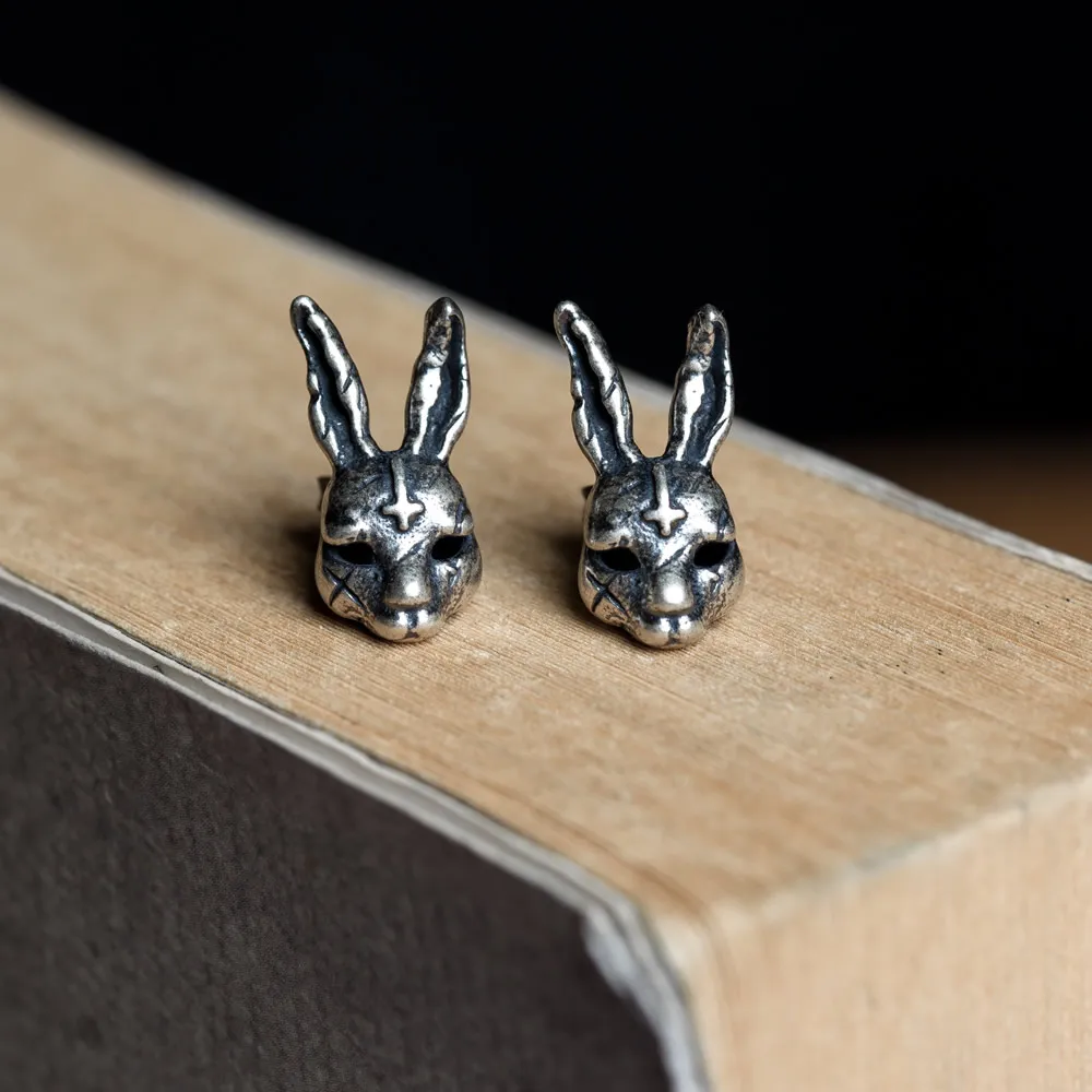 Dark Dream серебро 925 пробы Rogue Rabbit панк хип хоп рок жеребец серьги Винтажные Ювелирные