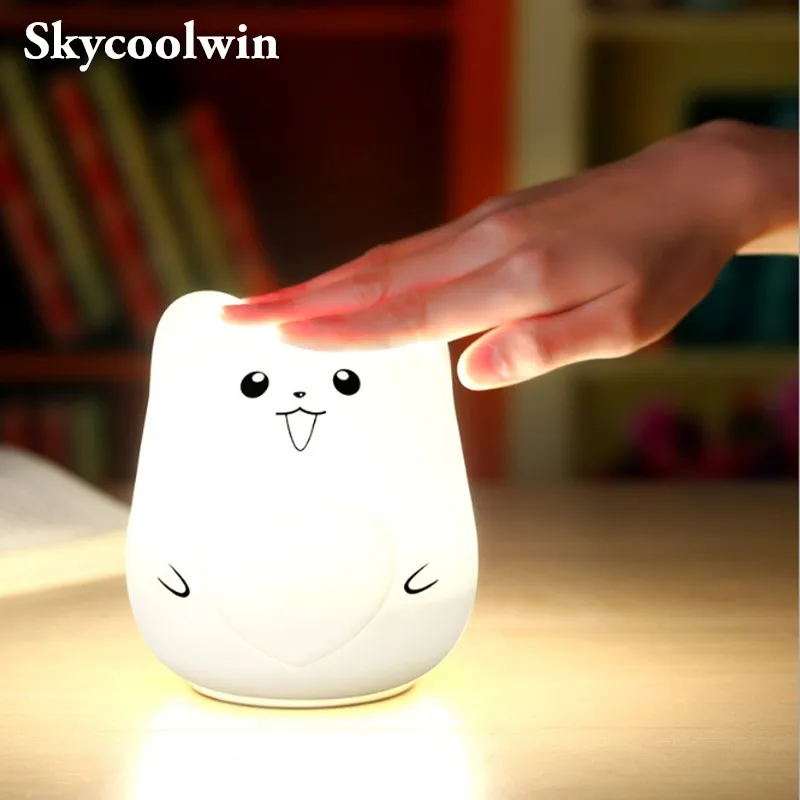 

Mini Cat LED Night light Sleep Lamp Touch Sensor Lights Children's Toys Christmas Birthday Gifts