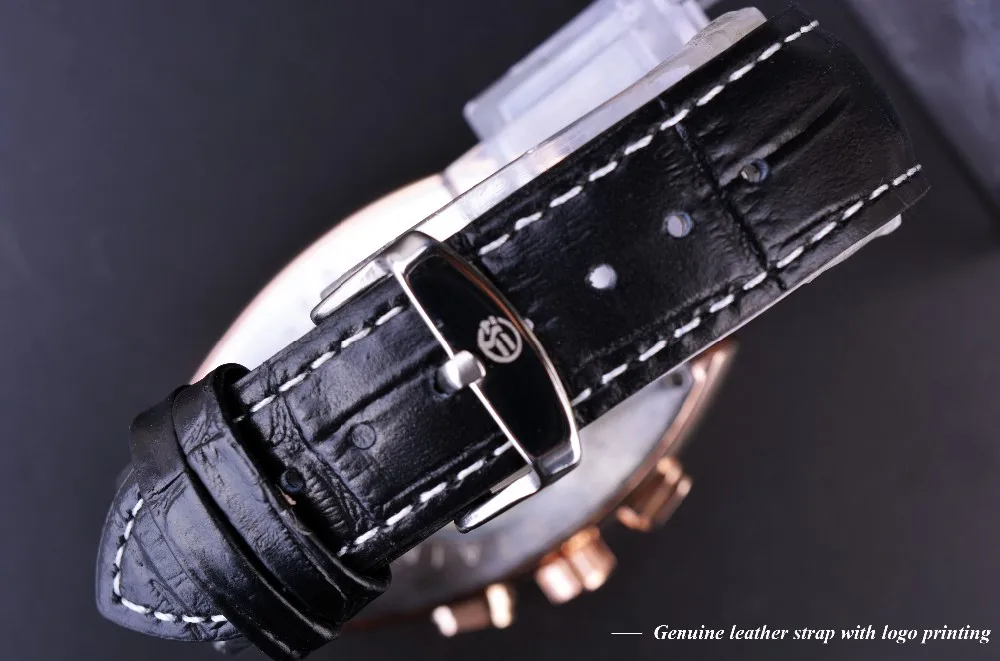 Forsining Orologio da uomo con display data e mese, cassa in oro rosa, orologio automatico di lusso di marca superiore, orologio da uomo casual._voghion.com