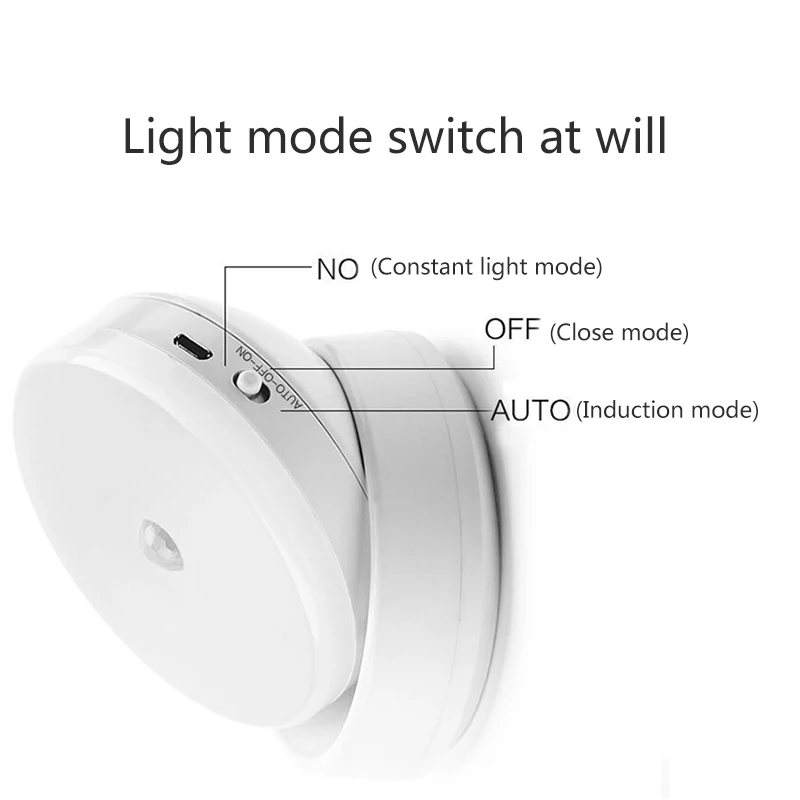 

Motion Sensor Light Magnetic 360 Degree Rotation Body Induction LED Night Light Cordless Lamp HYD88