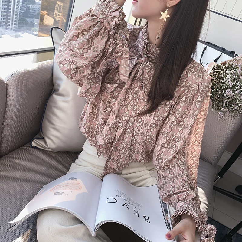 

Mishow 2019 Women Long Sleeve Shirts Female Chiffon Blouse Elegant Ladies Tops MX19A4918