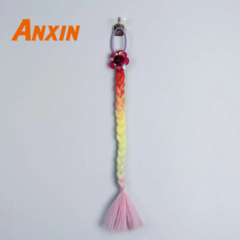 

Ombre Colorful Band Rope Scrunchies Holder Braid Bowknot Flower Candy Color For Girls Party Anime Hair Accessories Synthetic Wig