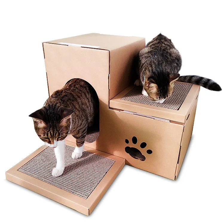 Когтеточка для когтей, картонная гофрированная бумага для дома, прочная Когтеточка, собранный котенок для комнатной кошечки, перерабатываемая коробка