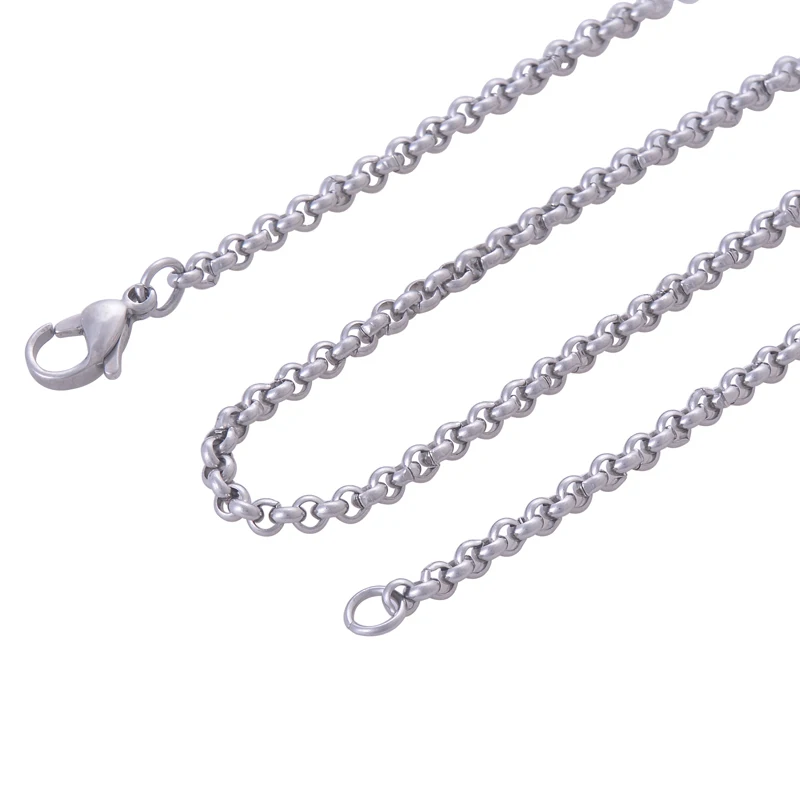 2.4mm 3mm 316L stainless steel necklace chains, women Silver Color stylish accessories necklaces