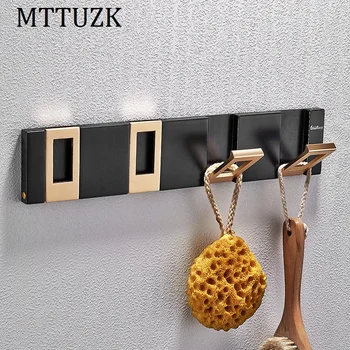 

MTTUZK Solid Space Aluminum Hidden Clothes Hooks Row hooks living room wall hanging door rear hook for cap,coat
