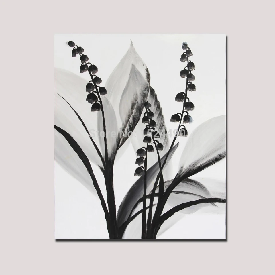 100 Hand Painted Modern Black White Flower Oil Painting On Canvas Wall Art Picture For Home Hotel Decor In Calligraphy From Garden 100 Hand Painted Modern Black White Flower Oil Painting On Canvas Wall Art Picture For Home Hotel Decor In Calligraphy From Garden