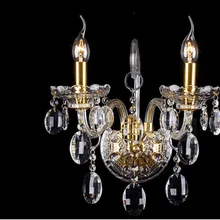Прихожей Золото led настенное крепление E14 светодиодное свечное Освещение Прозрачный Хрустальный настенный светильник для спальни ручек на выбор, хрустальные luminaria прикроватный крыльцо бра