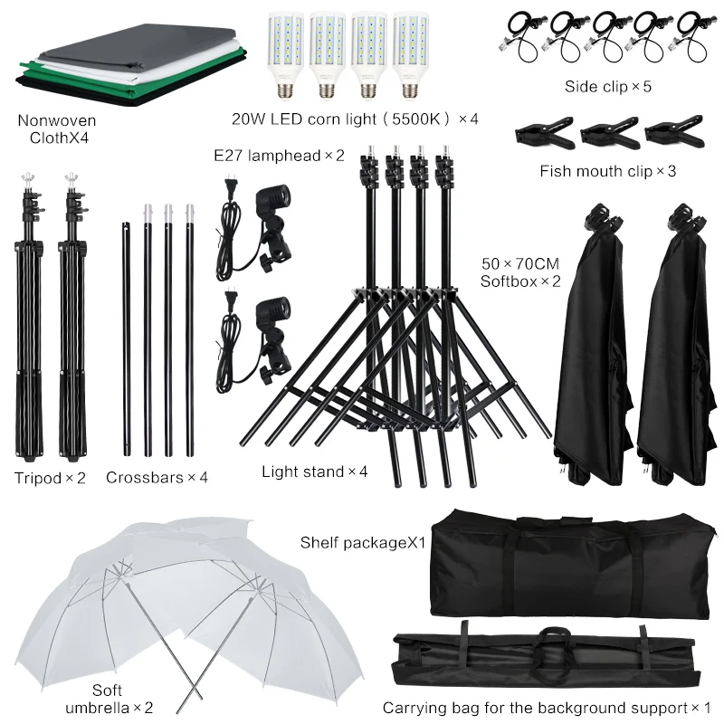 Professional Photography Lighting Equipment Kit