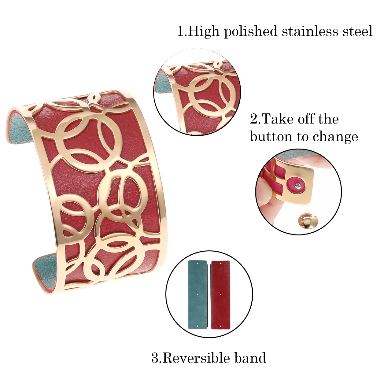 Kopen Legenstar Bangle Rvs Armband Opening Bangle voor Vrouwen Femme Bijoux Manchette Lederen Hoepel Armband Pulseiras