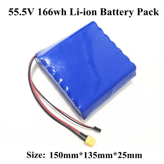 GTK 55.5V 166wh li ion battery pack 60v 3Ah lithium ion for electric unicycle one C self balance
