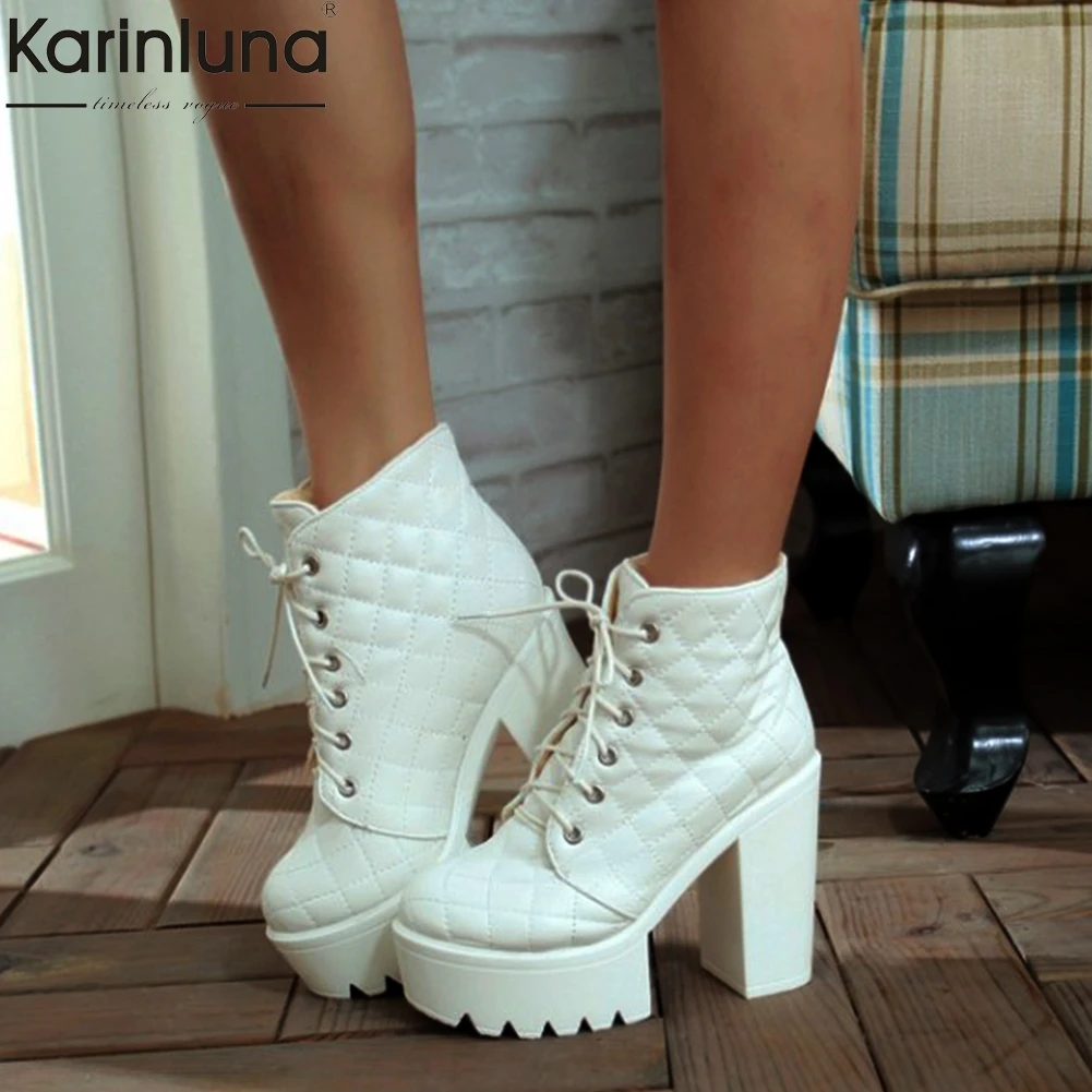 

Fashion big size 43 top quality square high heels shoes woman sexy party nightclub platform ankle boots women shoes boots