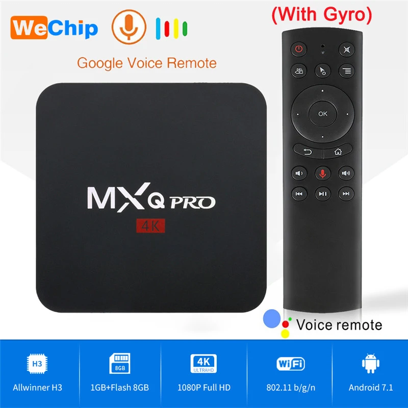 

MXQ PRO Smart Android 7.1 TV Box 1GB 8GB Allwinner H3 Quad-Core 2.4G Wifi Set Top Box Support 1080P HD 3D movie Ott Player