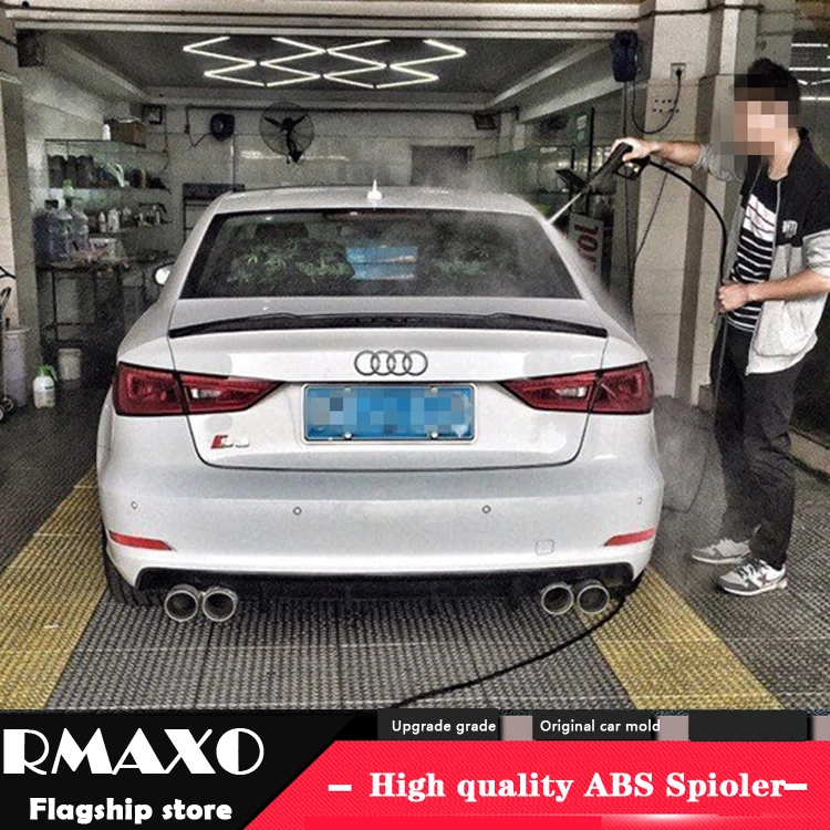 For AUDI A3 Spoiler- AUDI A3 High Quality ABS Material Car Rear Wing Primer Color Rear Spoiler