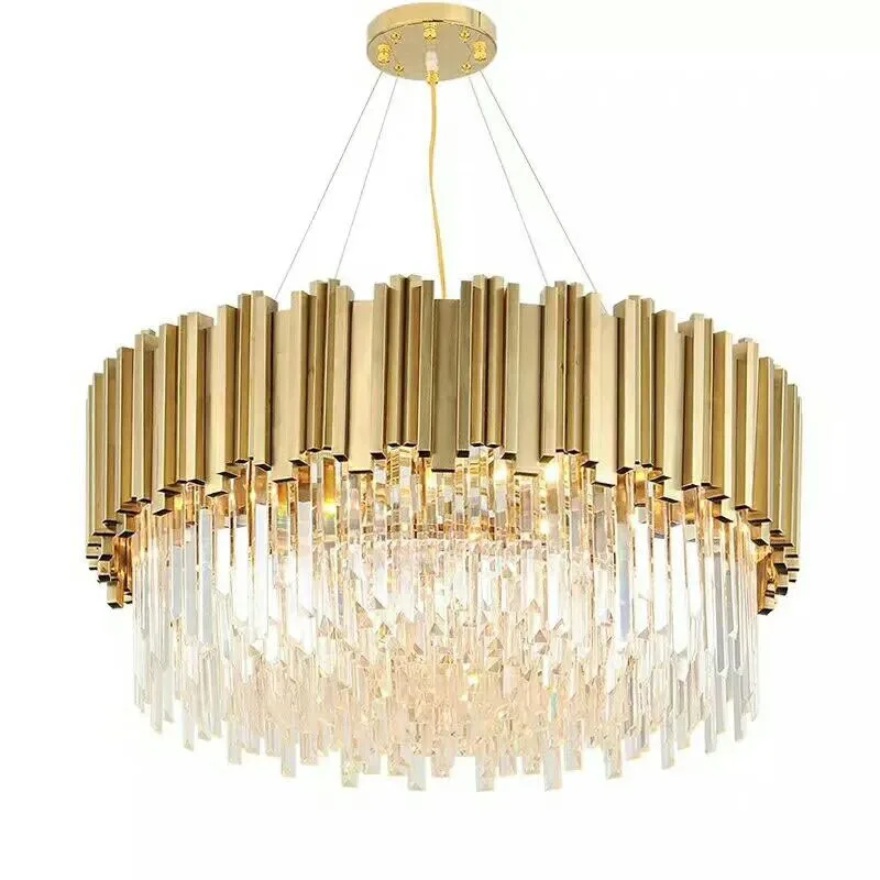 

Luxury crystal chandeliers round lighting modern lights living room dining room gold crystal chandeliers LED lights
