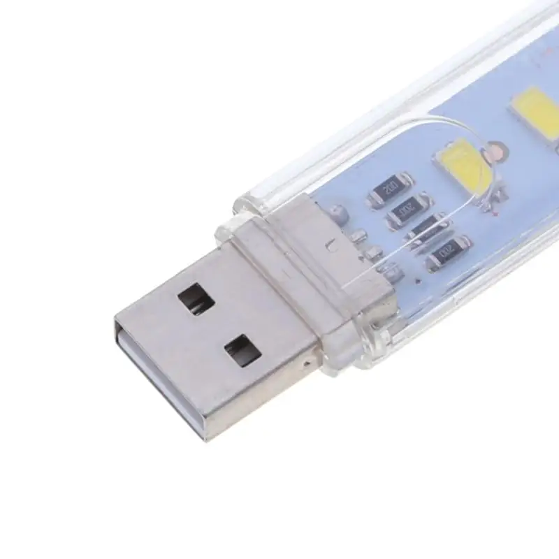 Chiclits 8 Led Night Light Mini 5V USB Book Light Computer Mobile Power USB Light WhiteWarm White (21)