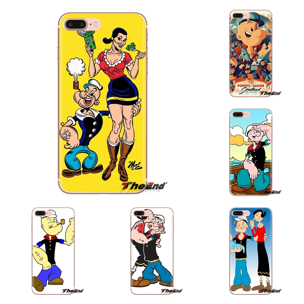 

For iPod Touch Apple iPhone 4 4S 5 5S SE 5C 6 6S 7 8 X XR XS Plus MAX Soft Transparent Shell Covers Popeye the Sailor