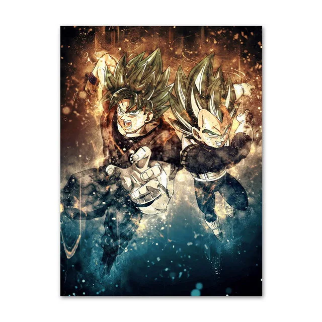 Nordic Dragon Ball Супер Аниме Манга плакаты и принты Saiyan сын Goku vegeta Jiren стены книги по искусству холст картины дома деко - Цвет: ZZ11924-12