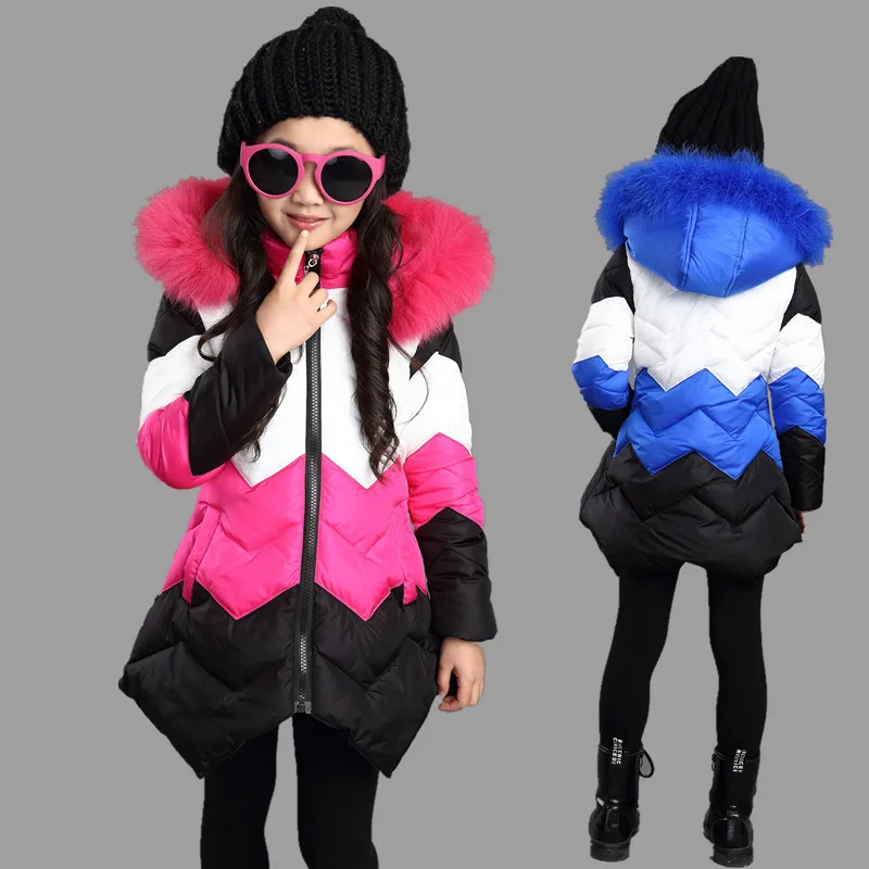 Детская одежда куртки на ватине для маленьких девочек плотная утепленная пуховая куртка средней длины на осень зиму