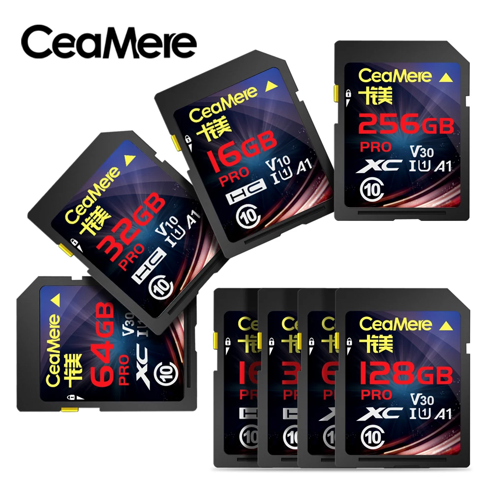 CeaMere SD ī, XC HC ÷ ޸ ī, Ŭ 10 UHS-I ũ ī, 256G, 128GB, 64GB, 32GB, 16GB, 128GB, ī޶ 