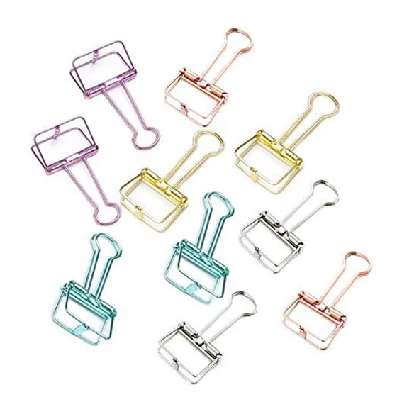 

Blinder Clip Metal Hollow Paper Wire Clips 10 Clips Multiple Colors-SCLL
