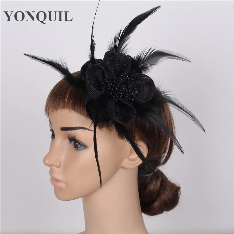 

Imitation Sinamay Fascinator Headwear Feather Flower Party Show Hair Accessories Millinery Hats NEW ARRIVAL Classical 17 Colors
