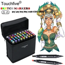 TOUCHFIVE 80 цветов Рисование маркер графическая анимация манга эскиз Touchfive маркеры на спиртовой основе набор для художников маркер поставляющий