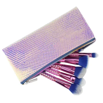 

Portable Cosmetics Case Laser Fish Scale Glitter Makeup Brush Organizer Bag Make Up Brush Set/ Eye shadow Eyebrow Blush