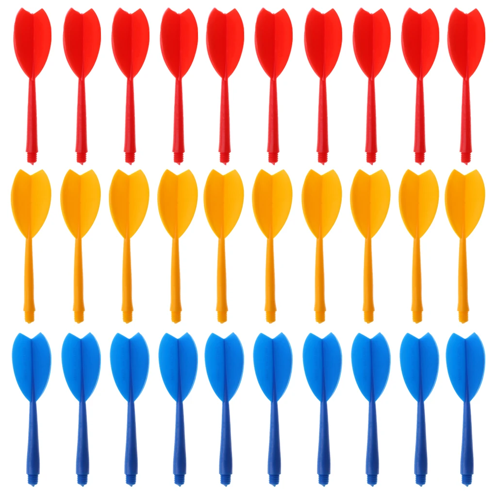 30 Pieces Multicolor Durable Plastic Darts Shaft Flight Combo Set Entertainment Darts Accessories Multi Colors