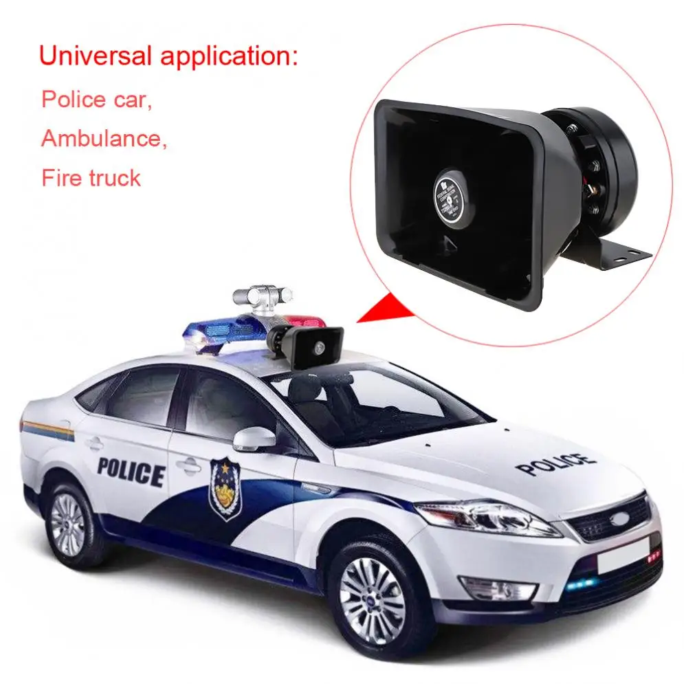 US $92.29 WeatherProof 12v 200w 9 Tone Loud Car Warning Alarm Police Siren Horn Speaker With Mic System