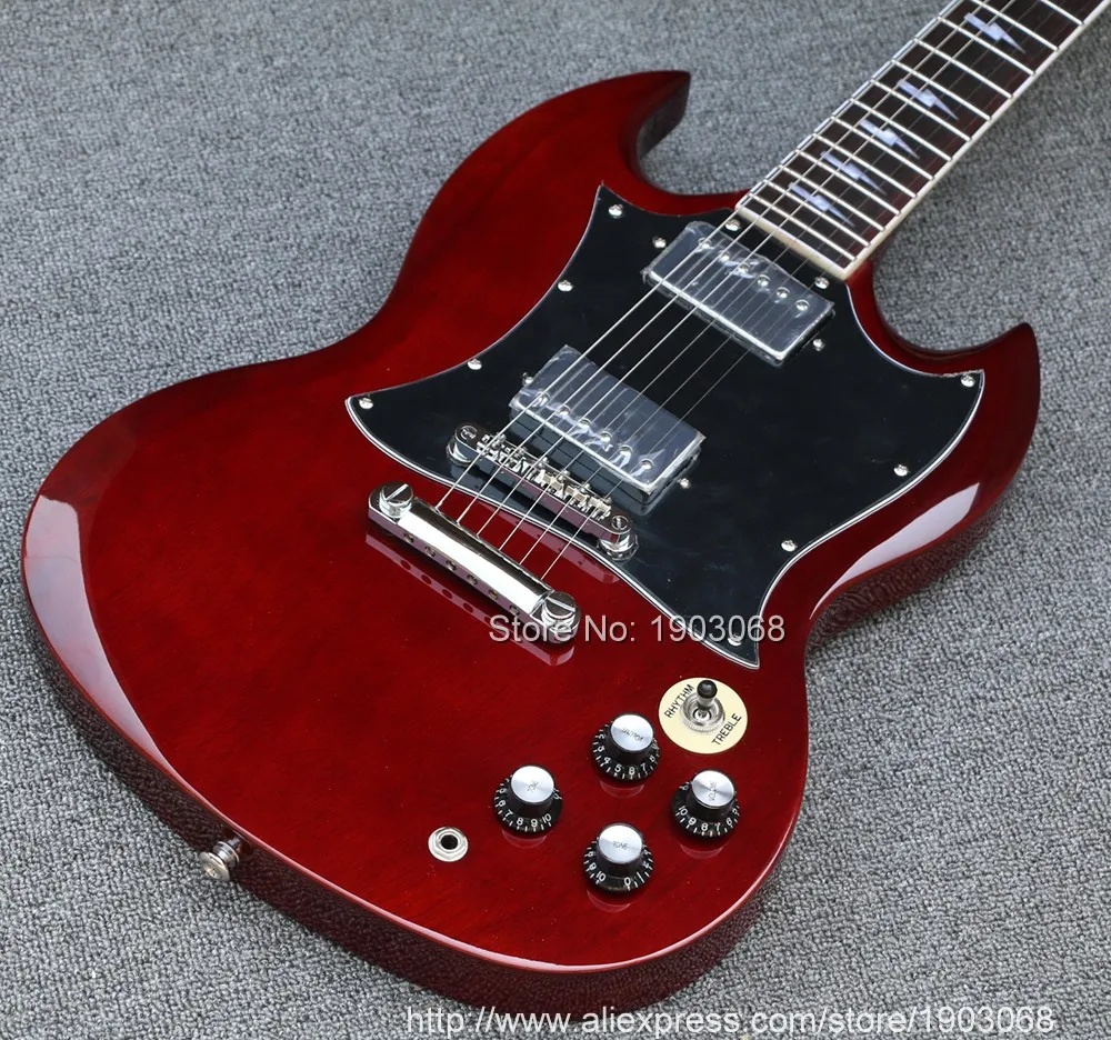 New arrival SG Angus Young Guitar AC/DC Inlaids Cherry Red Dark rosewood Fretboard China Guitars Musical Instrument - Image 2