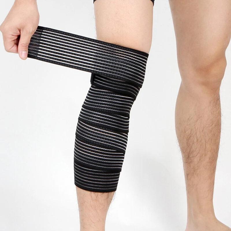 Professional Knee Support Belt 2 Pcs 120 CM Powerlifting Elastic Bandage Leg Compression Calf Sports Safety Vendas Para Deporte | Спорт и