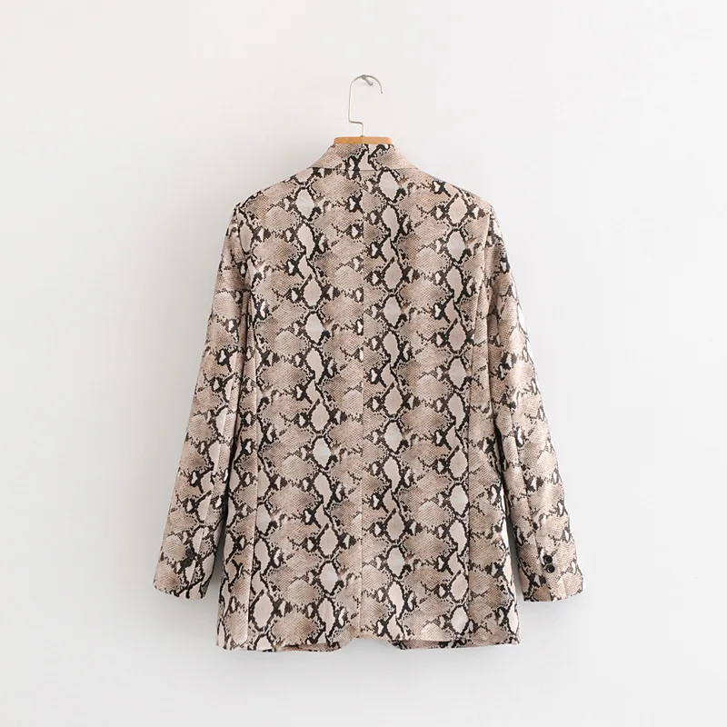 Spring Autumn Small Suit with Tailored Collar Long Sleeve Medium and Long Serpentine Suit Single Button Print Women's Blazers Spring Autumn Small Suit with Tailored Collar Long Sleeve Medium and Long Serpentine Suit Single Button Print Women's Blazers