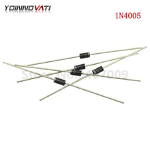 100 шт./лот 1N4005 с выпрямительным диодом 1A 600 V DO-41(DO-204AL) осевой кулер 1N в 4005 IN4005 1 Ампер 600 вольт