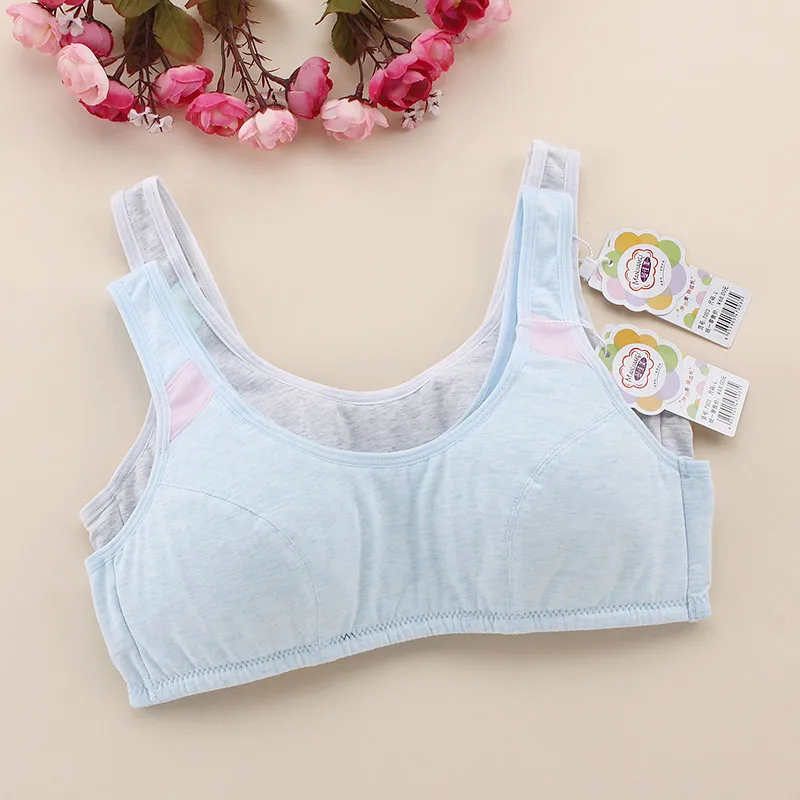 Tsfit Land Young Girls One Piece Thin Cotton Breathable Sleeping Bras