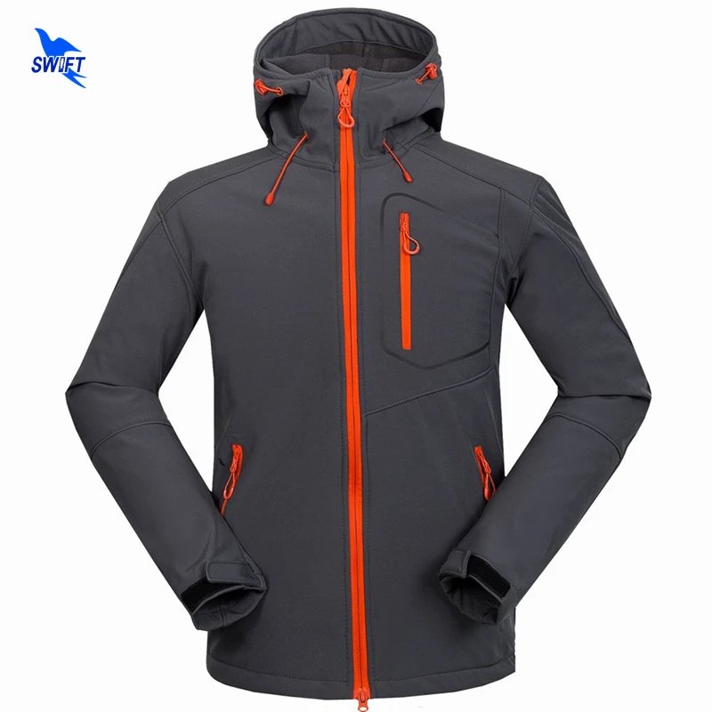 Custom Support Tech Fleece Hooded Softshell Jacket Men Windproof
