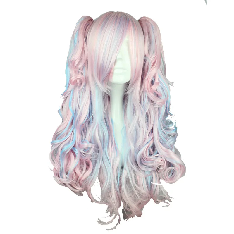

MCOSER 70CM Long Wavy Cosplay Wig Two Ponytail Mix Color Synthetic Hair Heat Resistant 100% High Temperature Fiber WIG-053A