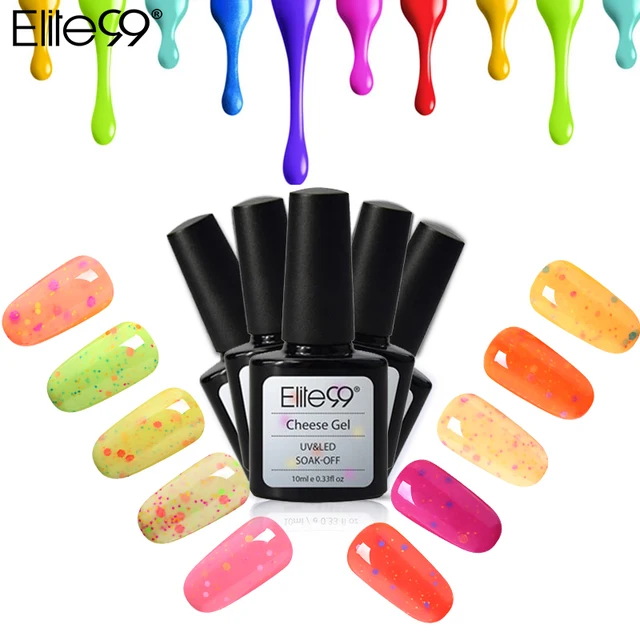 Elite99 10 ml Käse Candy Gel Nagellack Sandy Schimmer Semi Permanent Tränken Weg Top Basis Mantel UV LED DIY gel Lack Polish Gel