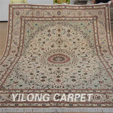 YILONG 8'x10' античный шерстяной ковер бежевый изысканный шерстяной Восточный ковер ручной работы(1316