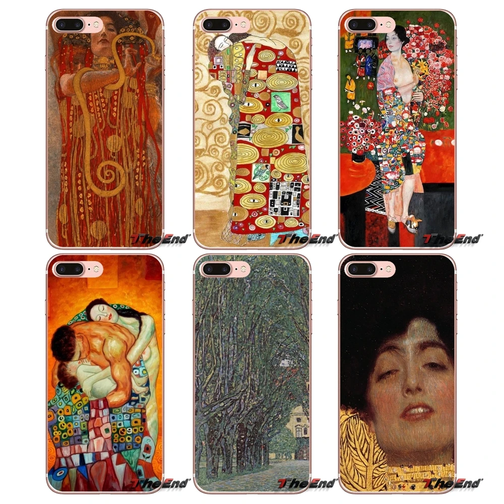 Для Samsung Galaxy S2 S3 S4 S5 MINI S6 S7 edge S8 S9 Plus Note 2 3 4 5 8 Coque Fundas Gustav Klimt kiss прозрачный чехол из