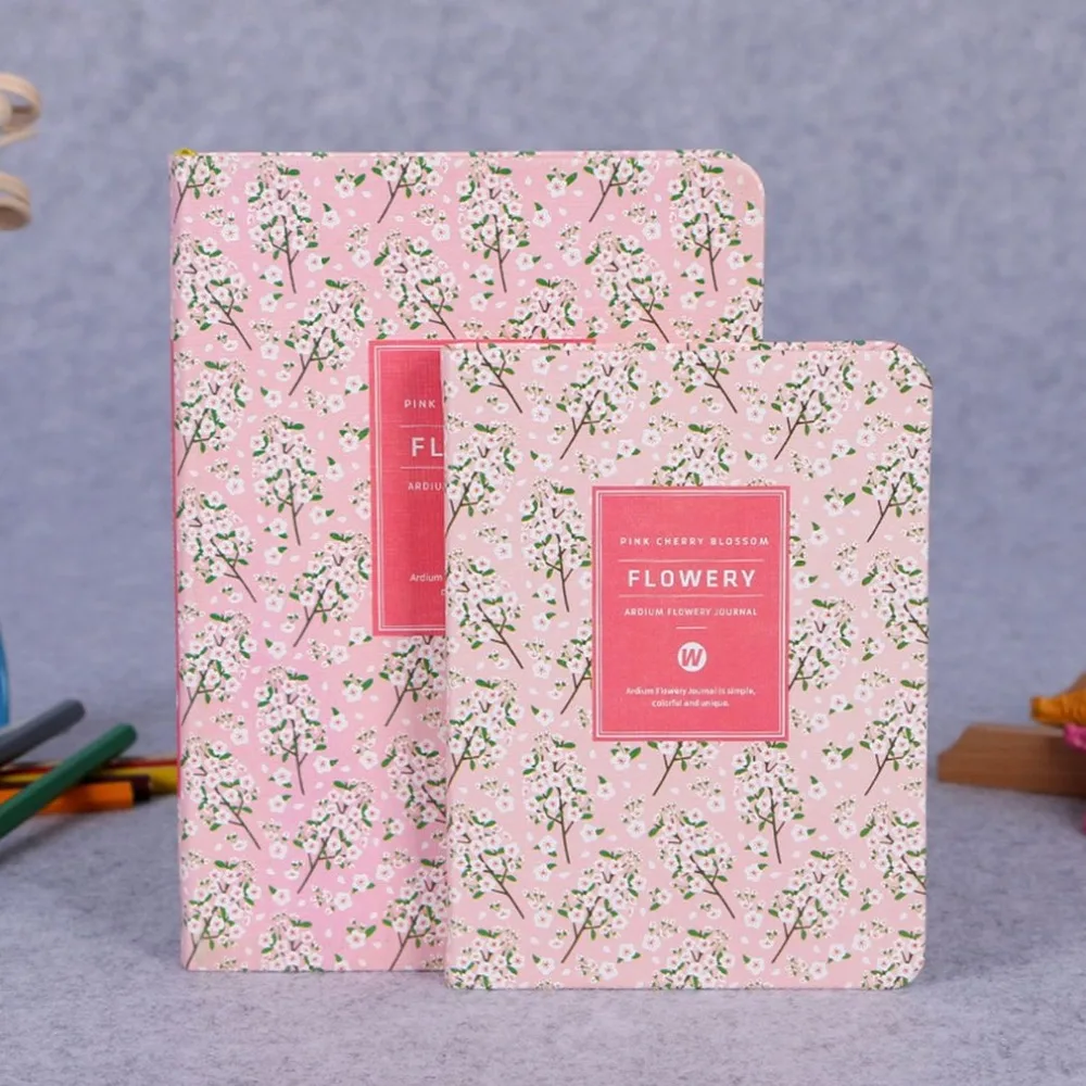 

Flower Floral Diary Notebook PU Leather Note Book Weekly Planner Stationery Gift for Girl Student Make Notes Story Daily Memos