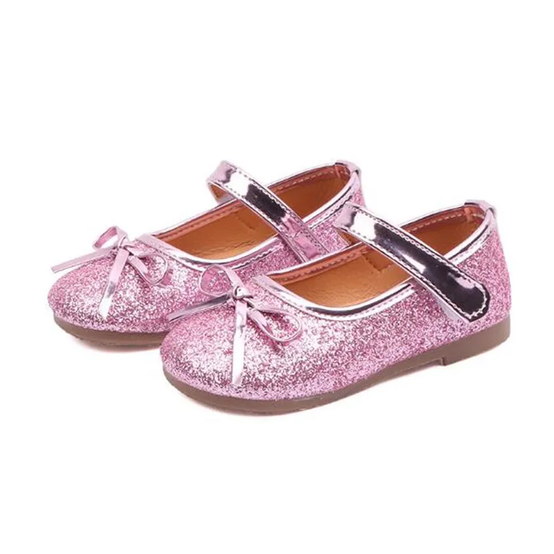 Новинка; кожаная обувь для девочек; обувь принцессы на низком каблуке для маленьких детей; Повседневная дышащая детская обувь с бантиком; нескользящая детская обувь; 02B