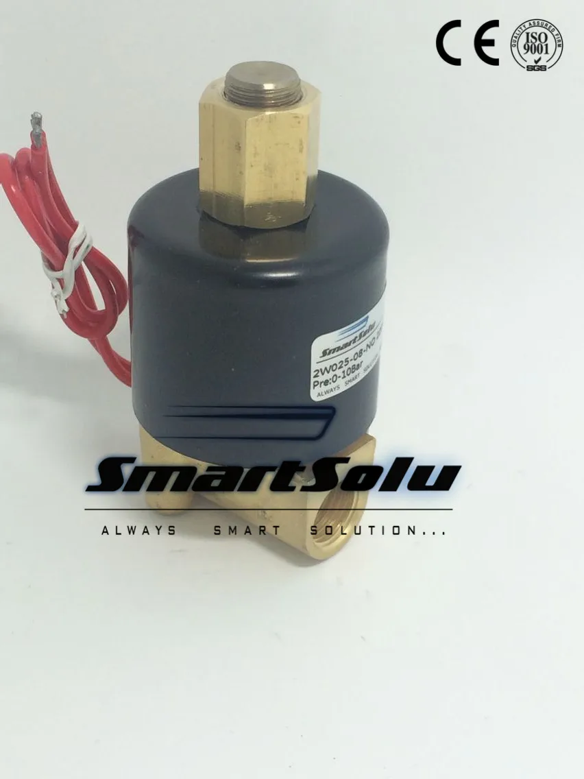 

Normally Open 1/4" Inch 2 Way N/O Electric Solenoid Valve Water Air Gas, 2w025-08-NO, DC 24V