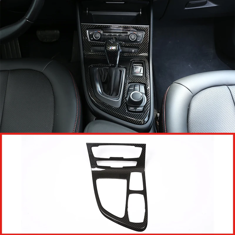 

Carbon Fiber ABS Chrome Center Console Gear Shift Frame Cover Trim For BMW 218i Gran Tourer F45 F46 2015-2018 Car Accessories