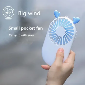 

1PCs Cute Portable Mini Fan Handheld USB Chargeable Desktop Fans 3 Mode Adjustable Summer Cooler For Outdoor Travel Office
