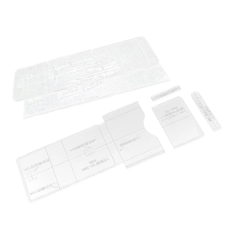 13Pcs Wallet Leather Template Clear Acrylic Leather Template Kit Tool for DIY Leathercraft Bag
