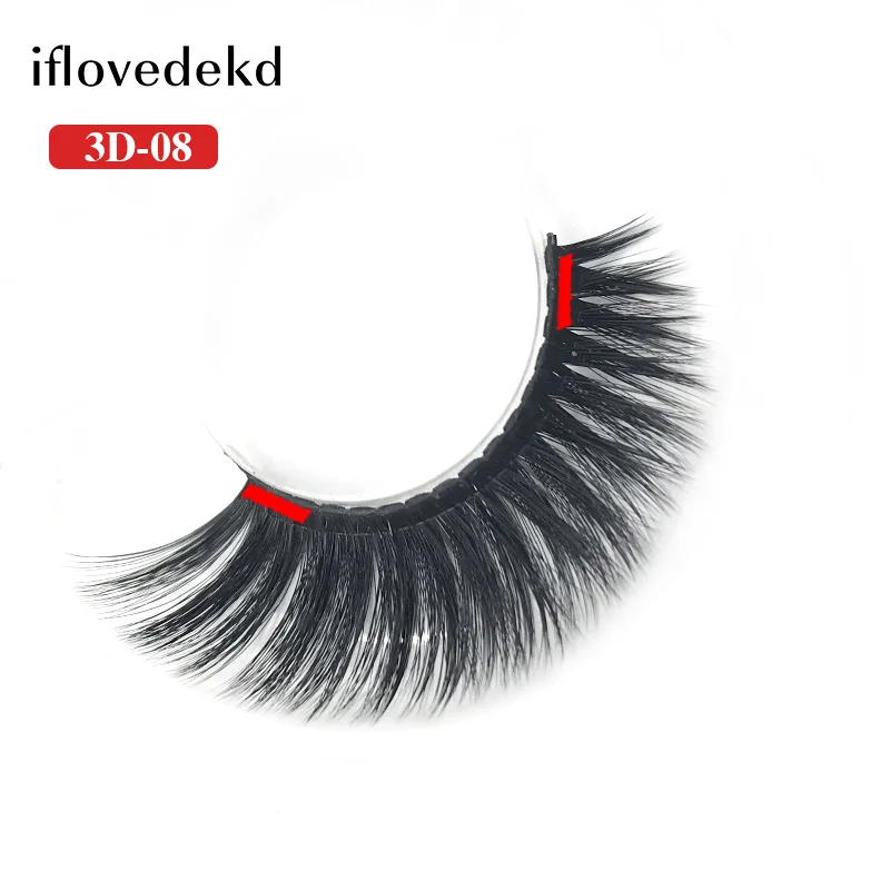 

iflovedekd Soft 3d Magnetic Eyelashes Natural Curl Thick False Eyelash Extension 1 Pair Strip Lashes