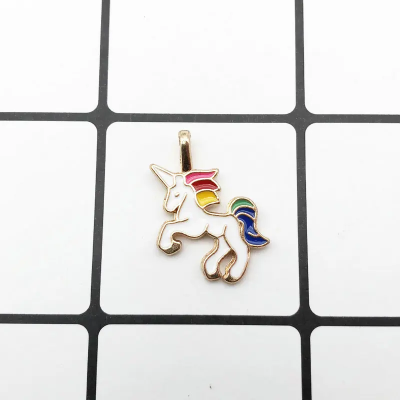 

jewelry making gold oil drop alloy pendant bracelet pendant big Lamb, rabbit, unicorn bottle shell conch jewelry accessories