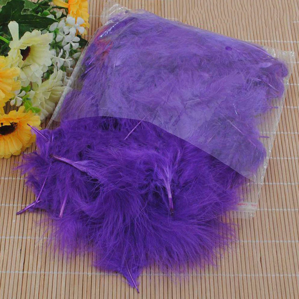 100pcs DIY Craft Feather Bobo Feather Ornaments Balloon Accessory Purple Scrapbooking Embellishments  DIY Apparel Sewing