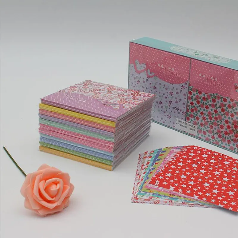 72 листа 15X15 см разного цвета, квадратные 12 виды узоров Бумага ремесла Бумага для складывания оригами цветок узорной бумаги s DIY подарок для детей