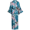 Sexy Women Long Robe With Pocket Wedding Bride Bridesmaid Dressing Gown Rayon Kimono Bathrobe Large Size S-XXXL Night Dress ► Photo 3/5